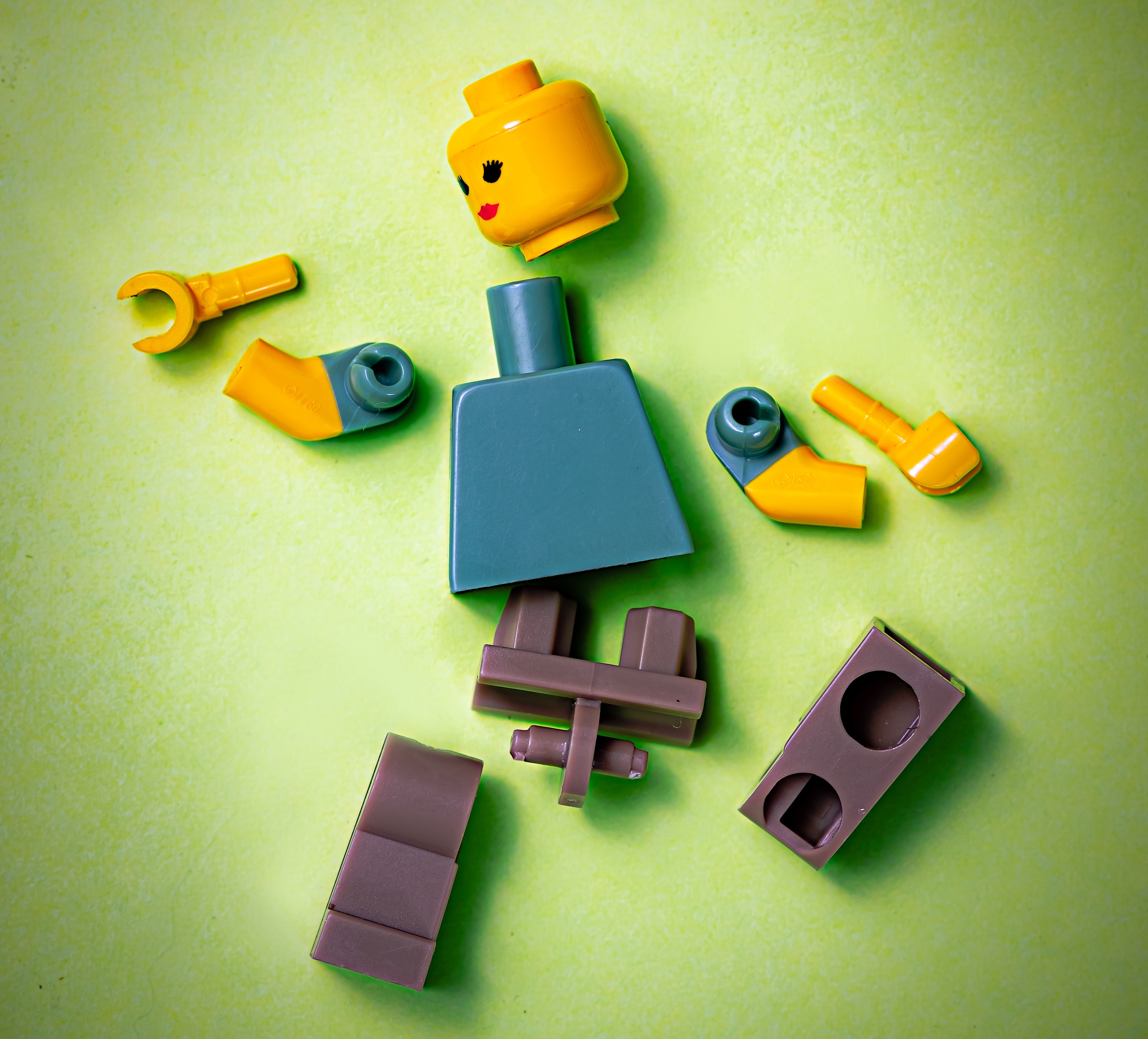 Lego person broken apart