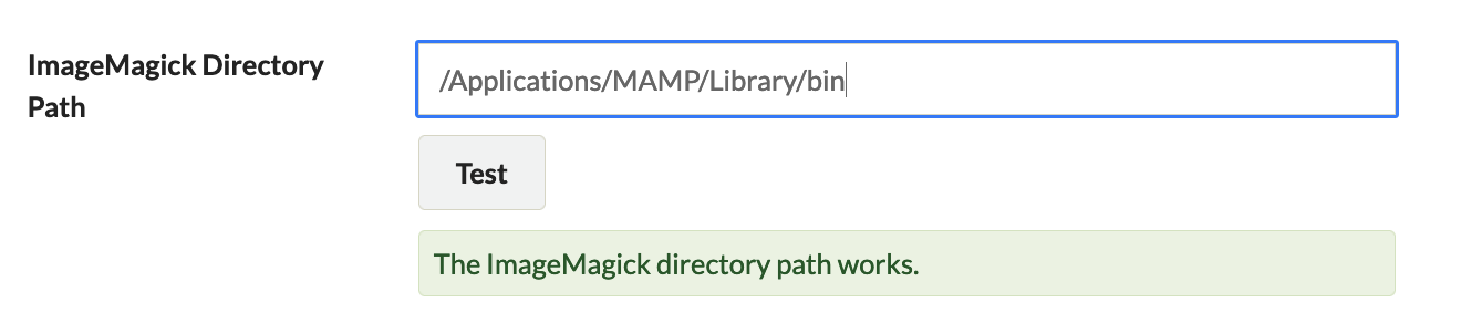 Testing the ImageMagick directory path