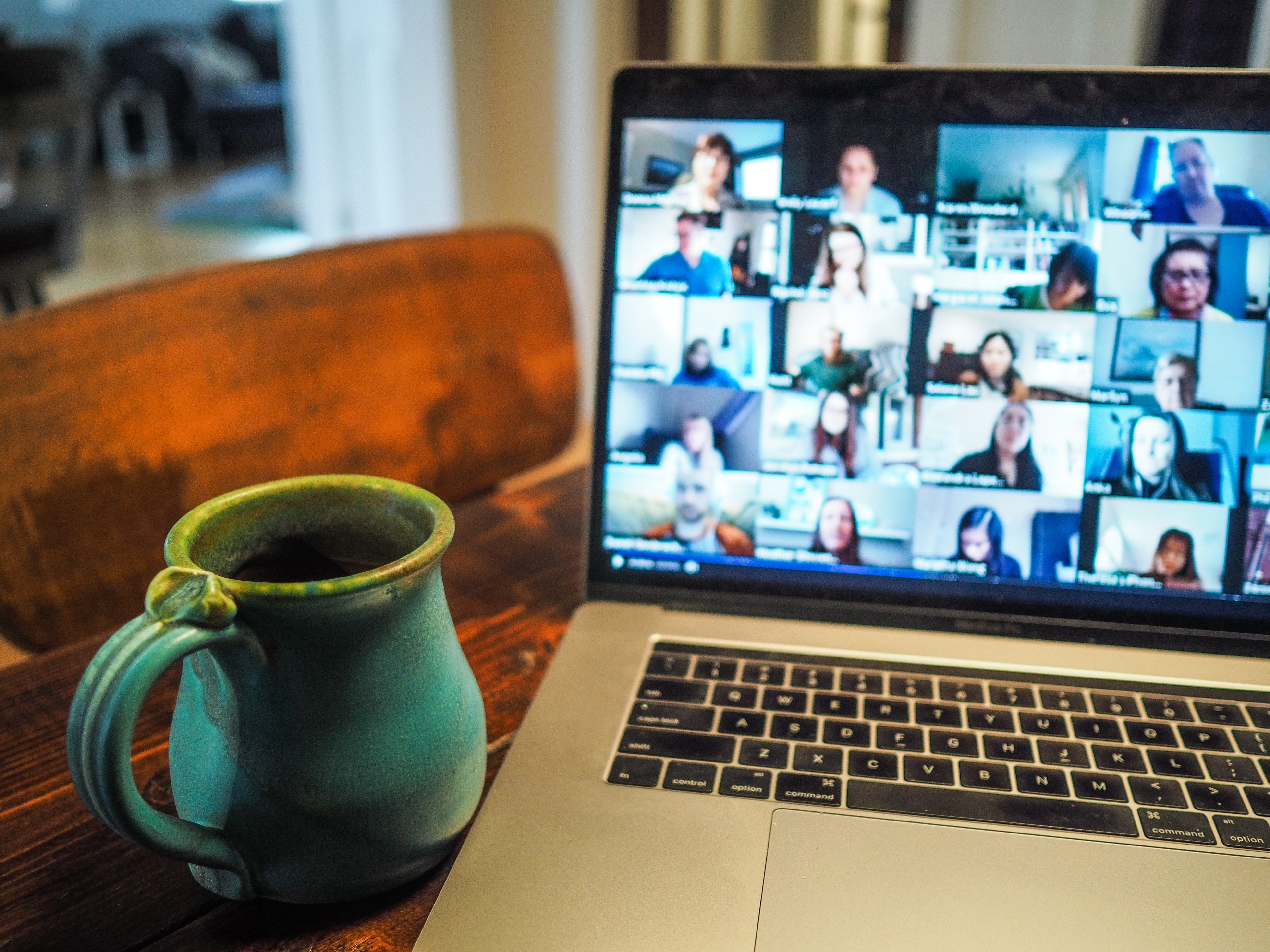 Laptop and cup of coffee